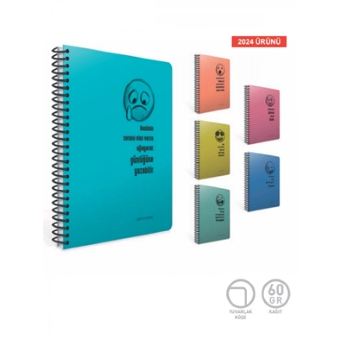 3E Grup - Gıpta Real 17x24 Pp Kapak Spiralli Defter Kareli 80 Yp 7234