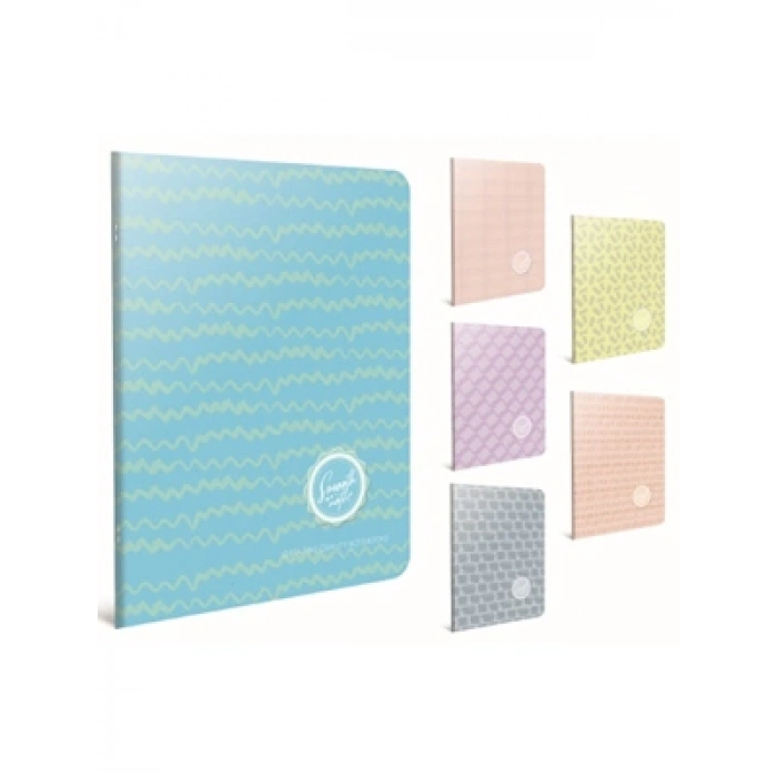 3E Grup - Gıpta Smooth 19x26 Cm Karton Kapak Tel Dikişli Defter Çizgili 60 Yp 3885000-2011
