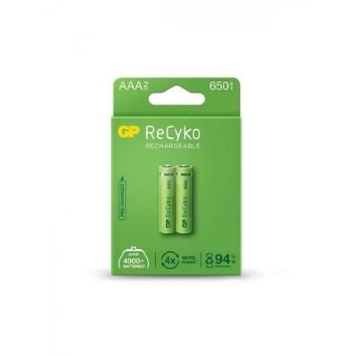 3E Grup - Gp Aaa 650mah Şarjlı Pil 2 Li