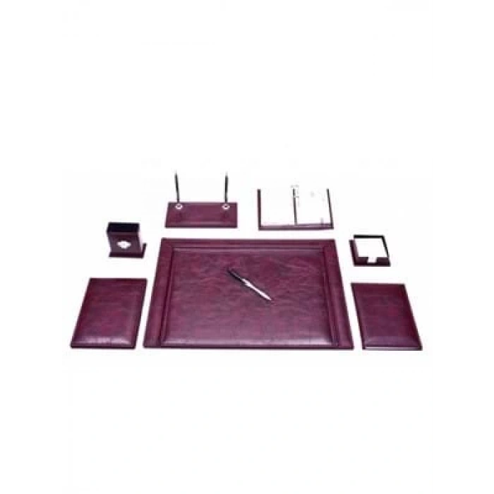 3E Grup - Gülpaş 11 Parça Suni Deri Rustik Sümen Takımı Bordo 293