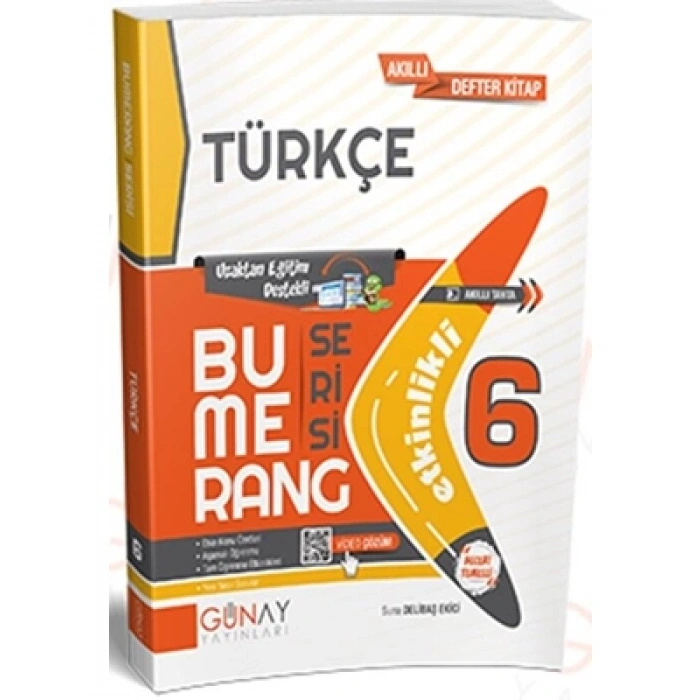 3E Grup - Günay Yay.- 6.sınıf Bumerang Türkçe Akıllı Defter Kitap 2324