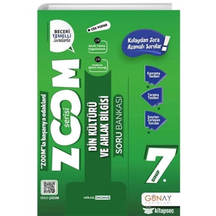 3E Grup - Günay Yay.- 7.sınıf Zoom Serisi Din Kültürü ve Ahlak Bilgisi Soru Bankası 2324