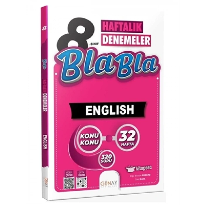 3E Grup - Günay Yay.- 8.sınıf Bla Bla English Haftalık Denemeler 2324
