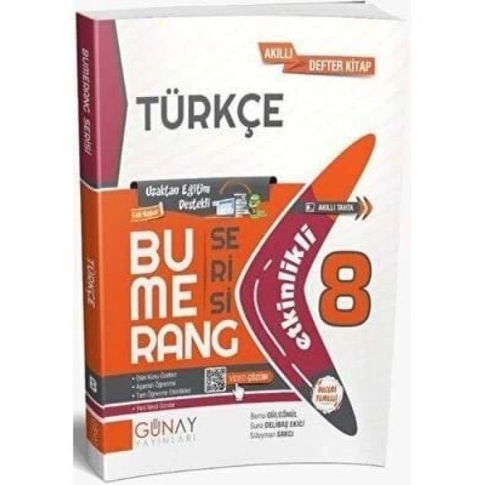 3E Grup - Günay Yay.- 8.sınıf Bumerang Türkçe Akıllı Defter Kitap 2324