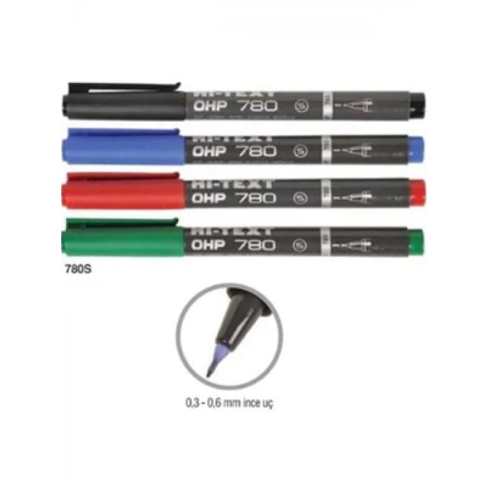 3E Grup - Hi-text Permanent Kalem (s) Yeşil Ohp780