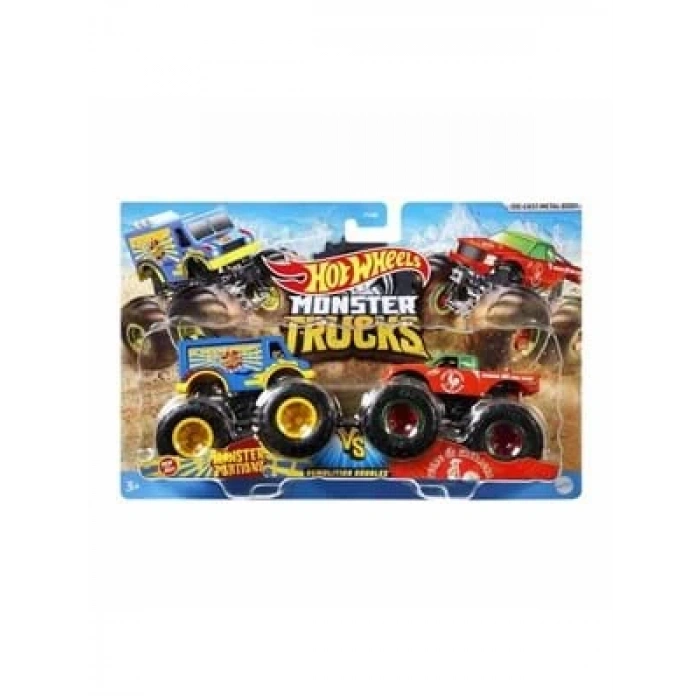 3E Grup - Hot Wheels Monster Trucks Güçlü 1:64 Arabalar 2li Mtl-fyj64