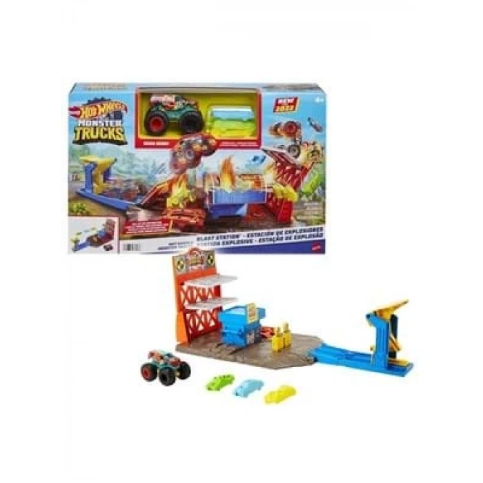 3E Grup - Hot Wheels Monster Trucks Patlama İstasyonu Oyun Seti Hfb12