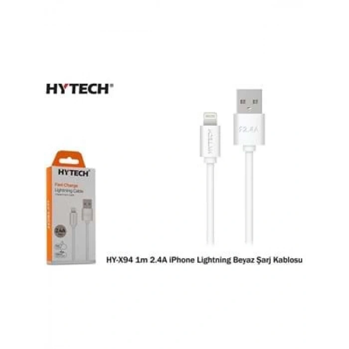 3E Grup - Hytech Hy-x98 2.4a 2m Iphone Lıghtnıng Beyaz Şarj Kablosu