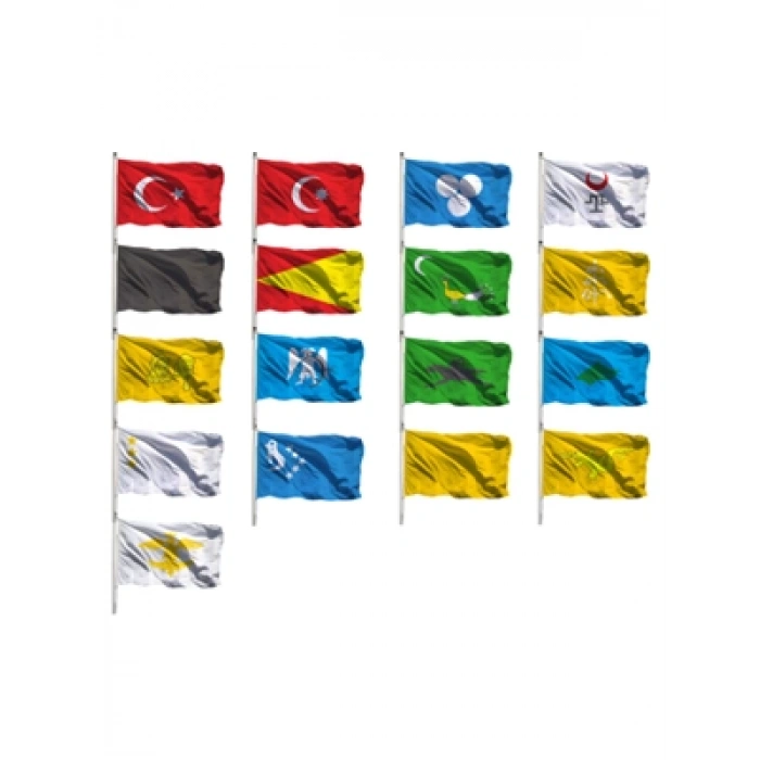 3E Grup - Kale 50x75 17li Türk Devleti Bayrağı