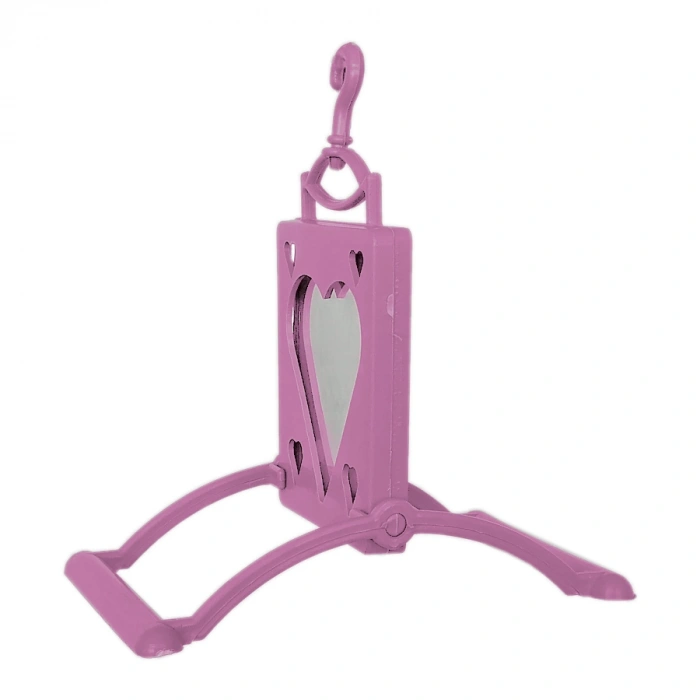 3E Grup - Kalp Şekilli Aynalı Kuş Salıncağı 10 cm Pembe