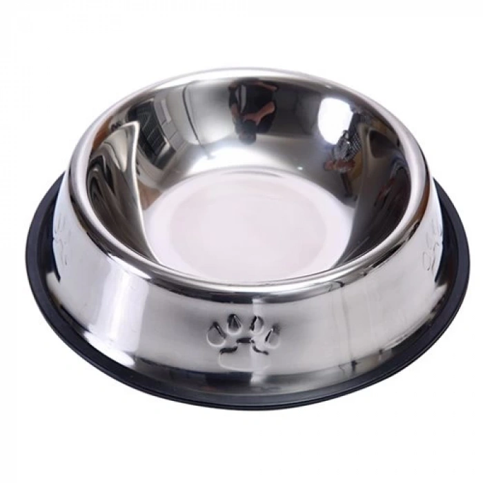 3E Grup - Karamelpet  Pati Desenli Çelik Mama ve Su Kabı 16 Oz 500 ml 22 cm