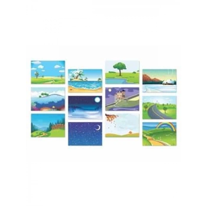 3E Grup - Keskin Color 35x50 Karışık Konulu Fon Kartonu 12 Li