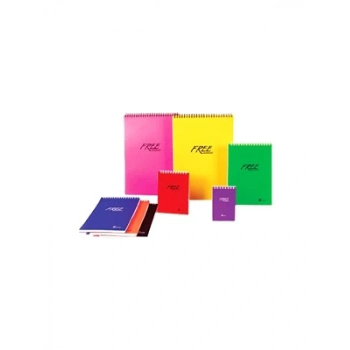 3E Grup - Keskin Color 9.5x16.5 Cm Spiralli Pp Kapak Bloknot Çizgisiz 80 Yp