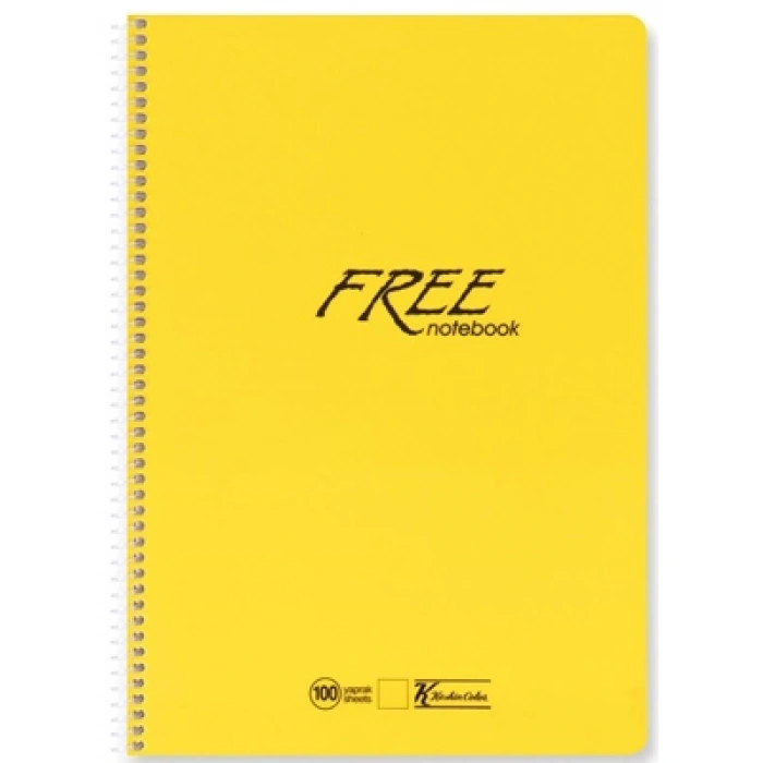 3E Grup - Keskin Color Free A5 Spiralli Pp Kapak Defter Kareli 80 Yp 450122-99