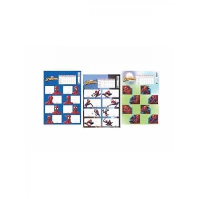 3E Grup - Keskin Color Spıderman Okul Etiketi Ders Programlı 3 Lü 200130-06