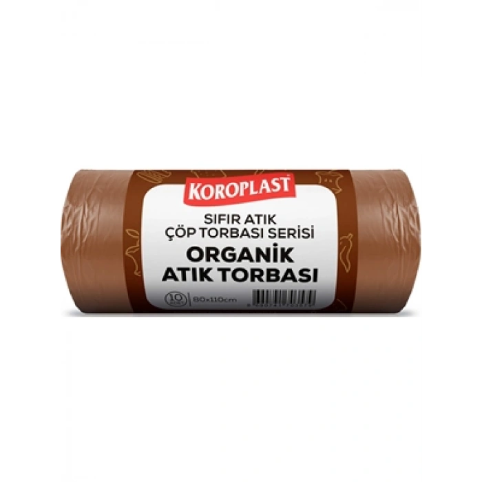 3E Grup - Koroplast 80x110 Cm 27 Mic 440 Gr Sıfır Atık Organik Atık Torbası 10lu Kahve St01500538