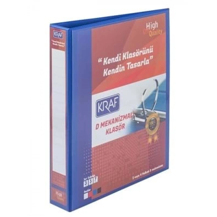 3E Grup - Kraf A4 4 Halkalı D Mekanizma 5 Cm Klasör Mavi 1054
