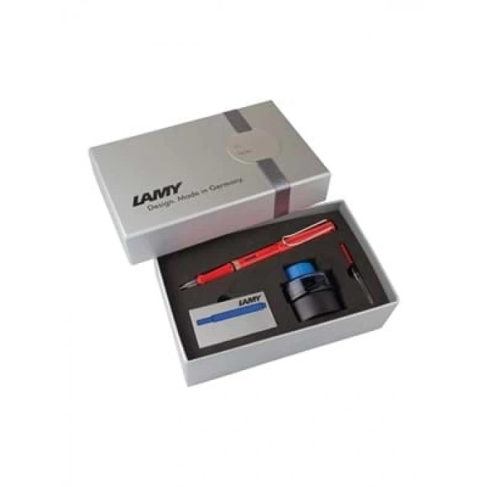 3E Grup - Lamy Safari Dolma Kalem+mürekkep+kartuş Kırmızı 16ds-m