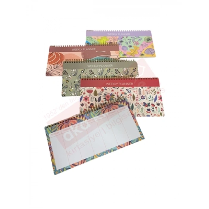 3E Grup - Lizy 13x27.5 80 Gr 52yp Spiralli Haftalık Masa Takvimi Tkv03