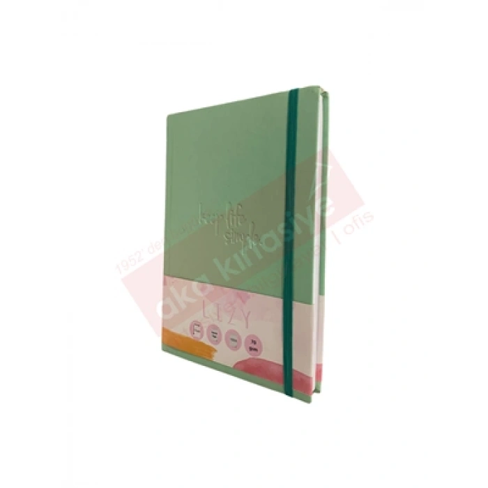 3E Grup - Lizy 17x24 Suni Deri Soft Model Klişeli Lastikli Defter Kareli Sft190sq
