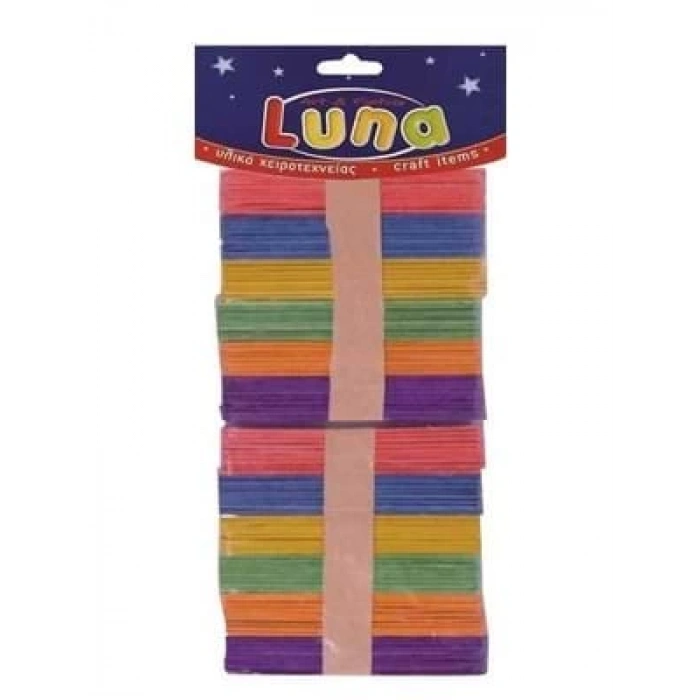 3E Grup - Luna 114 Mm Renkli Ahşap Çubuklar 100lü 601645