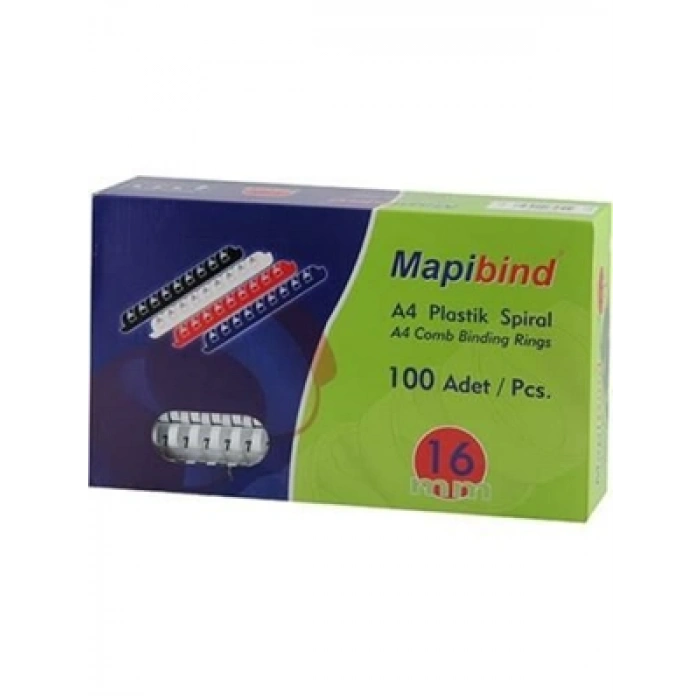3E Grup - Mapi 16 Mm Plastik Spiral 100lü Beyaz 2011600