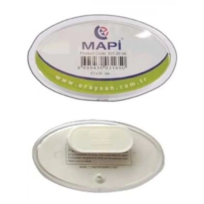 3E Grup - Mapi 67x42 Mm Oval Şeffaf Mıknatıslı Yaka İsimliği 5011038