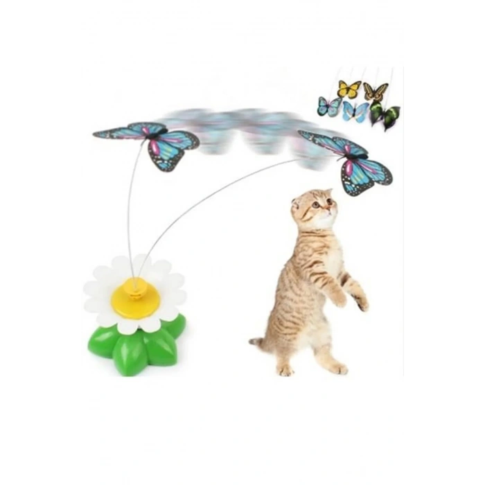 3E Grup - Markapet Hareketli Pilli Dönen Kelebek Kedi Oyuncağı 6 cm