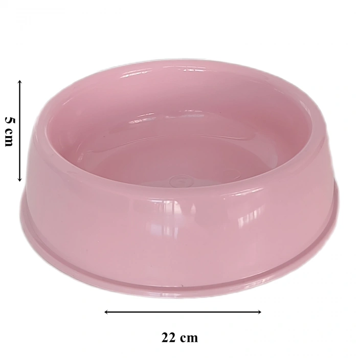 3E Grup - Markapet Kedi Köpek Plastik Mama Ve Su Kabı 20 cm - 200 ml Pembe