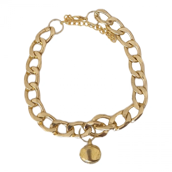 3E Grup - Markapet Kedi Ve Köpek Lüx Zincir Kolye 25-30 cm Medium Gold