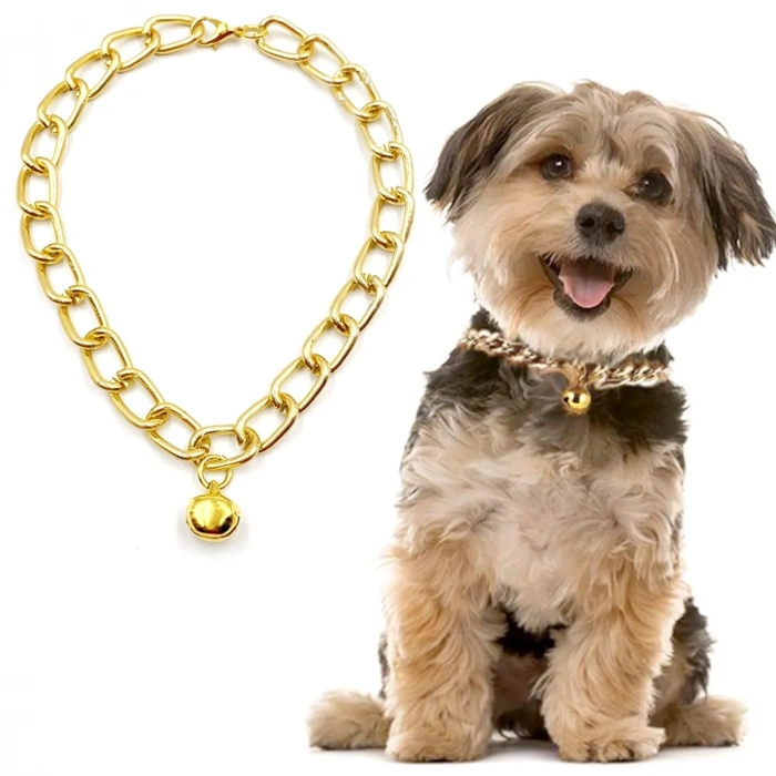 3E Grup - Markapet Kedi Ve Köpek Lüx Zincir Kolye 25-30 cm Medium Gold