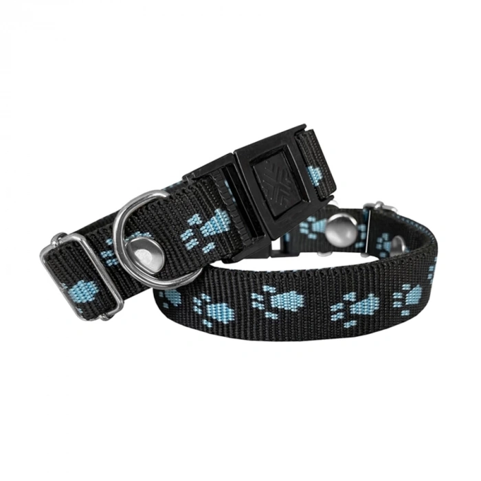 3E Grup - Markapet Köpek Tasması Patili Dokuma 2 cm - Min: 30 cm - Max: 50 cm Siyah