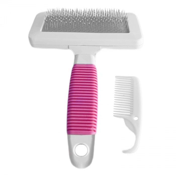 3E Grup - Markapet Temizleme Aparatlı Kedi Köpek Tarağı 12 cm-15 cm Large Pembe