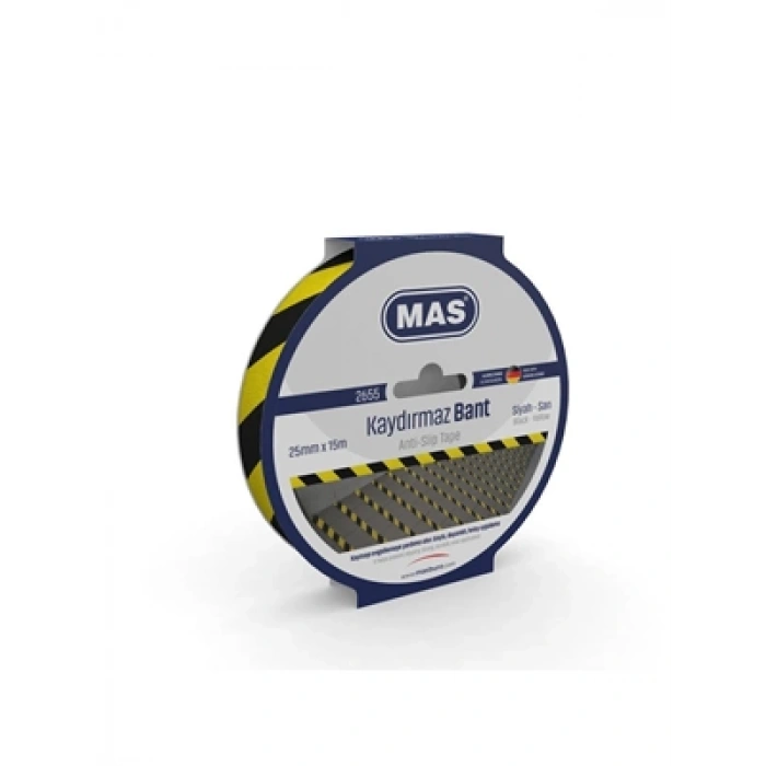 3E Grup - Mas 25 Mmx15 M Kaydırmaz Bant Sarı-siyah 2655