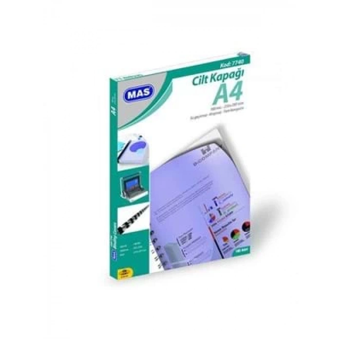 3E Grup - Mas A4 160mic Cilt Kapağı Kırmızı 100 Lü 7740