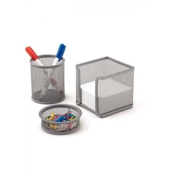 3E Grup - Mas Metal Perfore 3 Lü Set Gümüş 505