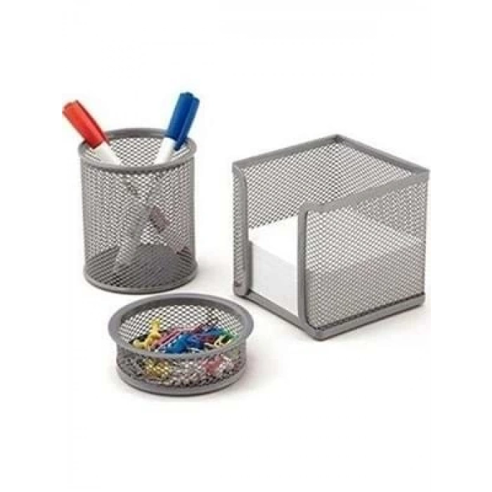 3E Grup - Mas Metal Perfore 3 Lü Set Silver 505