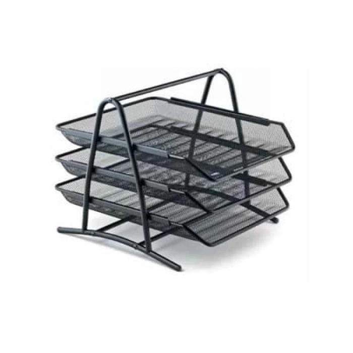 3E Grup - Mas Perfore 3 Lü Evrak Rafı Seti Siyah