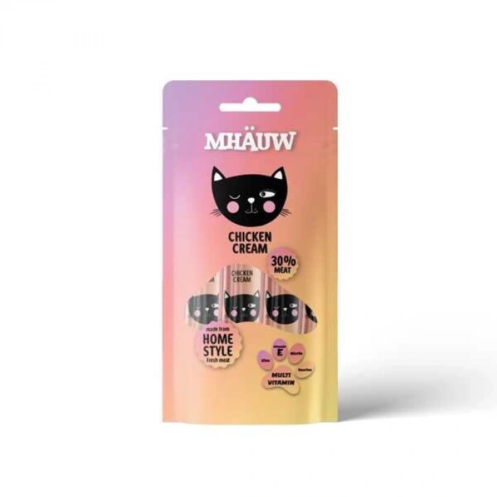 3E Grup - Mhauw Tavuklu Multi Vitaminli Kedi Ödül Maması 4x15 Gr