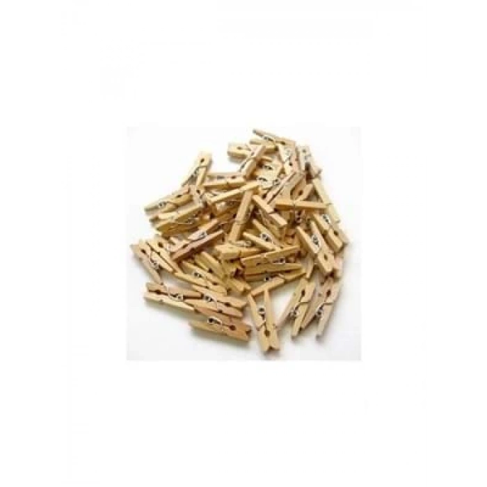 3E Grup - Mikro 25 Mm Ahşap Mandal Naturel 24 Lü Nm-24