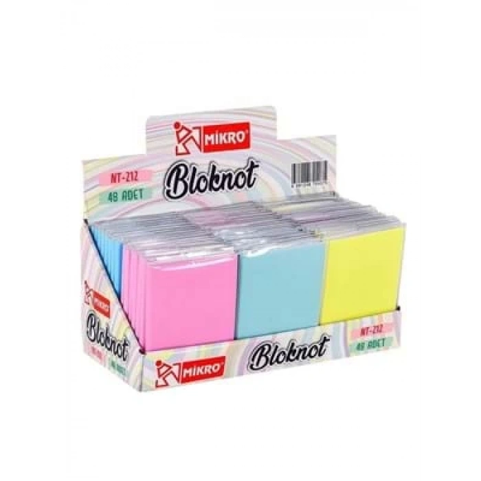 3E Grup - Mikro 9.5x13.5 Cm 64 Yaprak Çizgili Karton Kapak Asetat Koruyuculu Not Defteri Nt-212