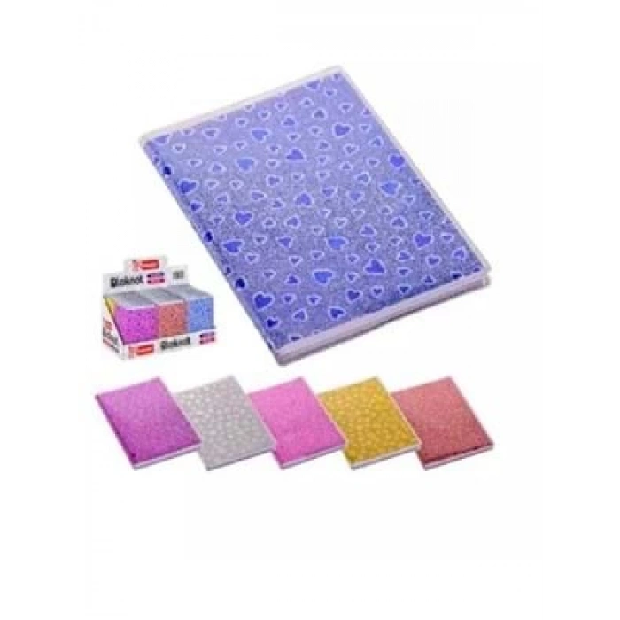 3E Grup - Mikro 9.5x13.5 Cm 64 Yaprak Çizgili Karton Kapak Asetat Koruyuculu Not Defteri Nt-215