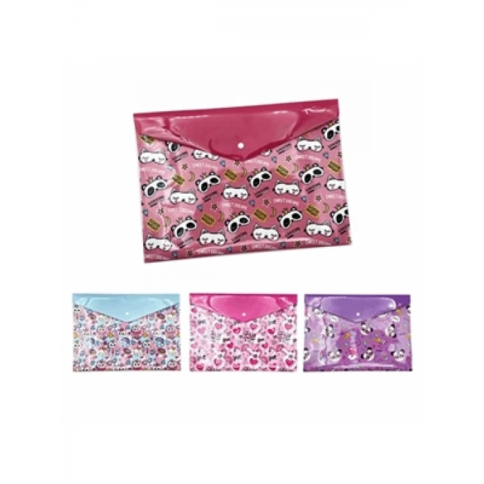 3E Grup - Mikro A4 Desenli Çıtçıtlı Dosya Md-07