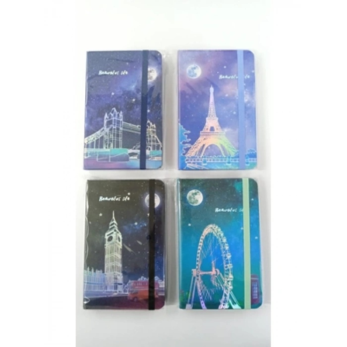 3E Grup - Mikro A6 Sert Kapak Not Defteri Çizgili 80 Yp A6-01