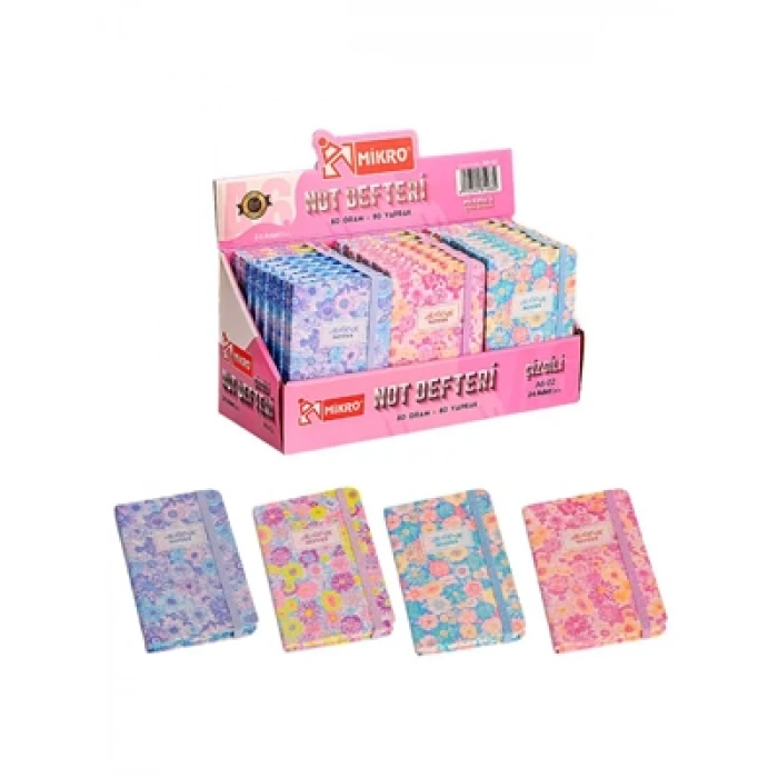 3E Grup - Mikro A6 Sert Kapak Not Defteri Çizgili 80 Yp A6-02