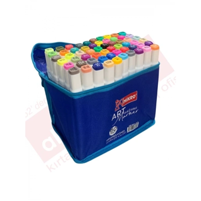 3E Grup - Mikro Art Çift Uçlu Marker Kalem Çantalı 60 Renk Zw-8001-60s