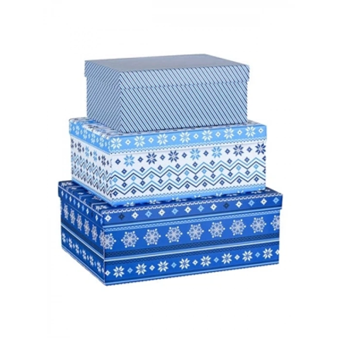 3E Grup - Mikro Blue Winter Dikdörtgen Hediye Kutusu No:2 Mbx-4218