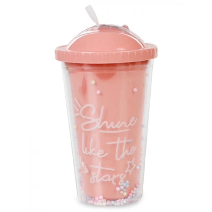 3E Grup - Mikro Pastel 450 Ml Korumalı Pipetli Bardak Matara Pm-2006