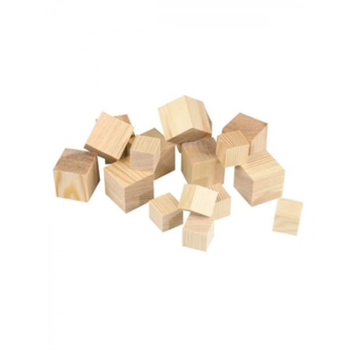 3E Grup - Mileo 20x20x20 Mm Ahşap Küp 20li Natural 1838