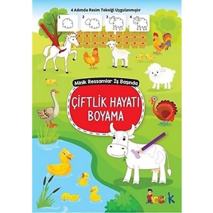 3E Grup - Minik Ressam İş Başında - Çiftlik Hayatı Boyama - Bıcırık Yayınları
